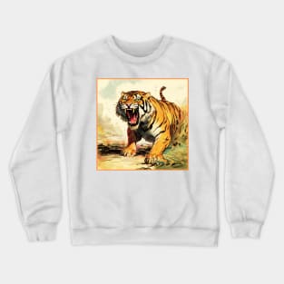 Colorful Tiger Cartoon Vintage Bengals Tiger Drawing Comics Fearless Tiger Crewneck Sweatshirt